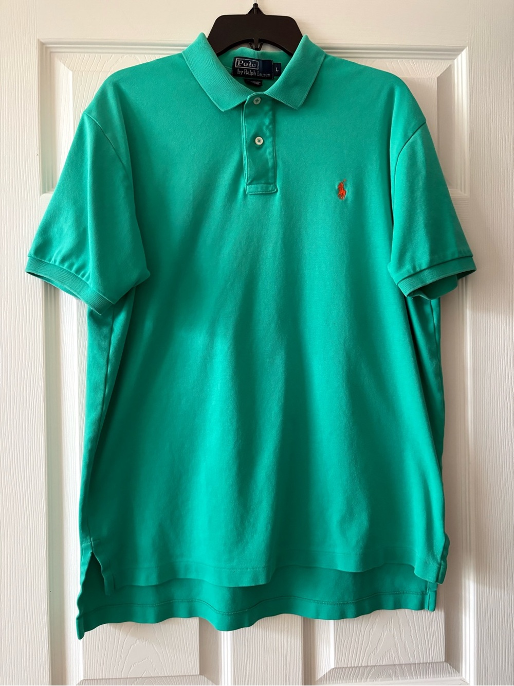 Ralph Lauren Men’s Teal Polo Shirt with Orange Pony
